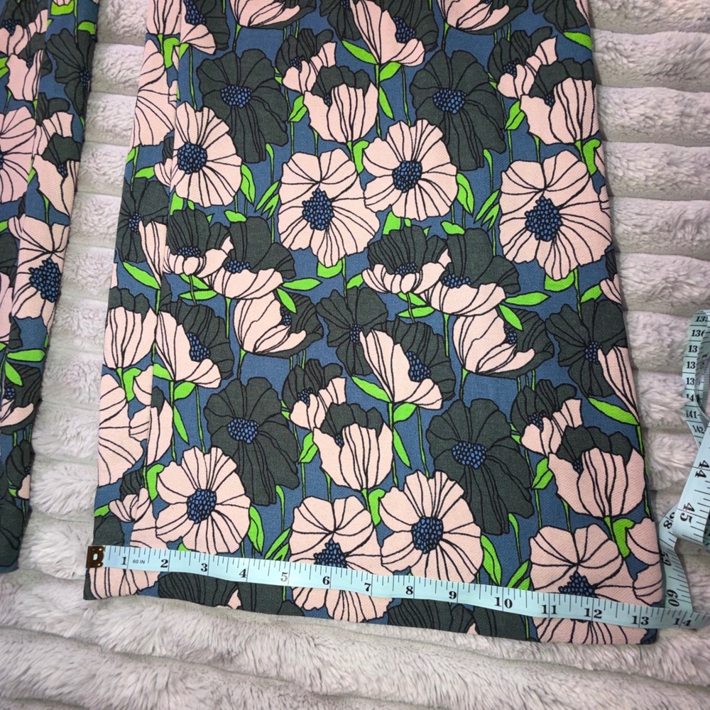H&M Women's 4 Pink Green Bold Floral Print High Waist Wide Leg Pants Trousers - Picture 6 of 15
